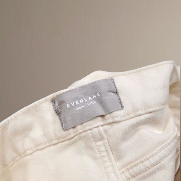 Everlane The Moleskin Way-High Pant in Canvas Beige Organic Cotton Size 16 NWT - Picture 11 of 16